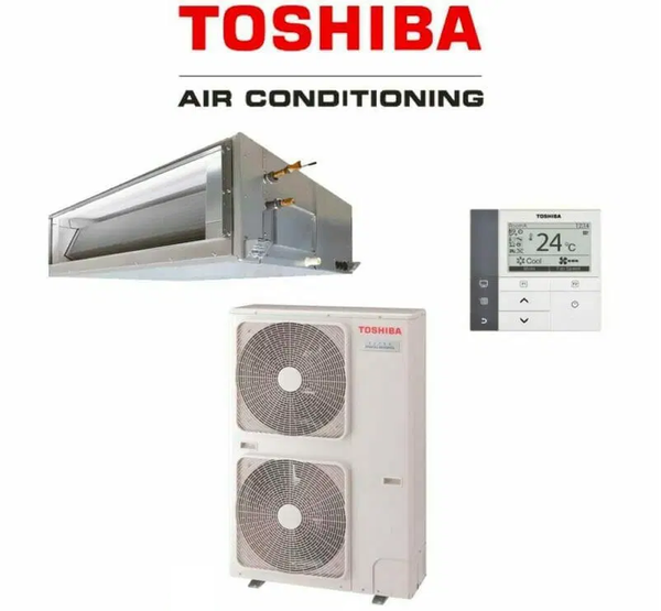 Toshiba 14kW Super Digital Inverter Mid-Static Ducted R32 Three Phase RAV-GM1601BTP-A / RAV-GP1601AT8P-A - Wired Controller RBC-AMS55E-ES Included