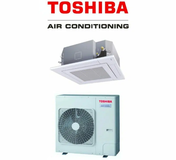 Toshiba 3.6kW Digital Inverter 4-Way Compact Cassette R32 Single Phase Fascia Included RAV-RM401MUT-E/RAV-GM401ATP-A/RBC-UM21PG(W)-E - Wired Controller RBC-AMS55E-ES Included