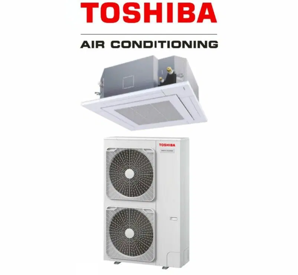 Toshiba 12.5kW Super Digital Inverter 4-Way Cassette R32 Single Phase Fascia Included RAV-GM1401UTP-A/RAV-GP1401ATP-A/RBC-U32PGP-E - Wired Controller RBC-AMS55E-ES Included